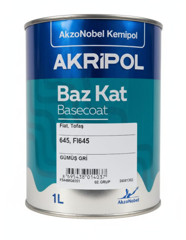AKZONOBEL FIAT Fİ645 GÜMÜŞ GRİ BAZKAT...